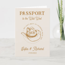 Invitation Passeport de destination Rustique Mariage Ouest