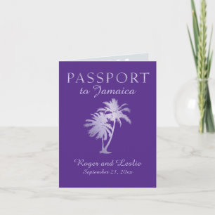 Invitation Passeport de mariage Jamaïcain à feuille fausse pa