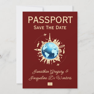 Invitation Passeport Destination Fun Personnalisé Enregistrer