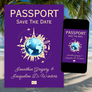 Invitation Passeport Destination Fun Personnalisé Enregistrer