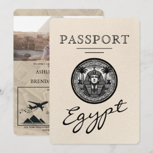 Invitation Passeport Égypte Mariage en ivoire