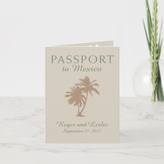 Invitation Passeport Mariage de Puerto Vallarta Mexique (Devant)