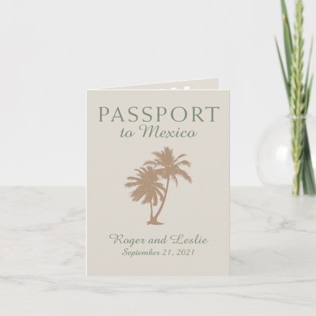 Invitation Passeport Mariage de Puerto Vallarta Mexique (Devant)