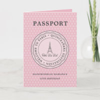 Passeport Paris Blush cool Avec Photo Quinceañera