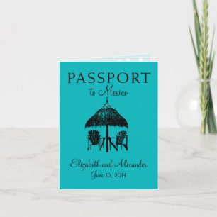 Invitation Passeport pour un mariage à Cancun au Mexique