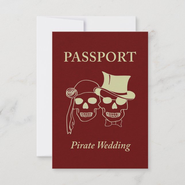 Invitation passeport pour un mariage pirate (Devant)