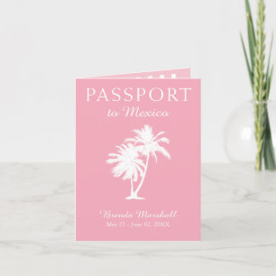Invitation Passeport rose de 21ème anniversaire du Mexique