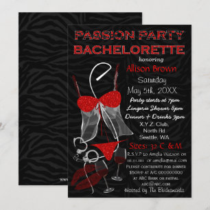 Invitation Passion Party Bachelorette, Lingerie Douche Invita