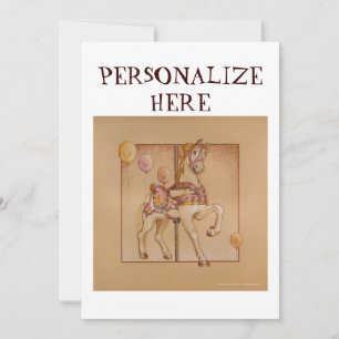 INVITATION PASSION ROSE PONY CAROUSEL