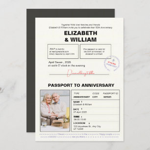 Invitation Passport moderne 50e anniversaire