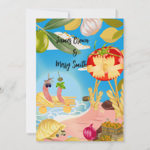Invitation Pasta Love by the Shore Sausage Mariage