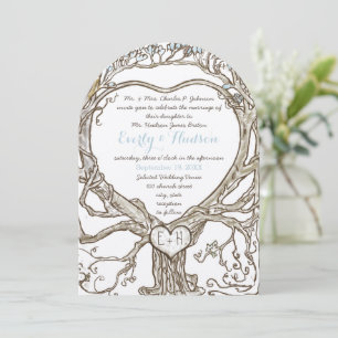 Invitation Pastel Aqua Bleu Boho Coeur Bohémien En Forme
