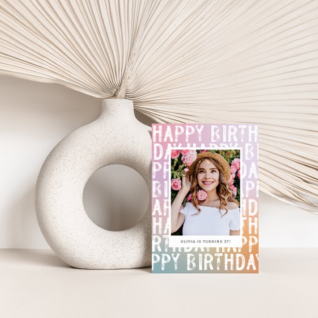 Invitation Pastel arc-en-ciel moderne aura élégante photo fun (Créateur téléchargé)