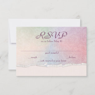 Invitation pastel arc-en-ciel RSVP avec bord déchiré