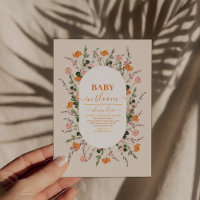 Pastel Baby in Bloom Script Baby shower floral