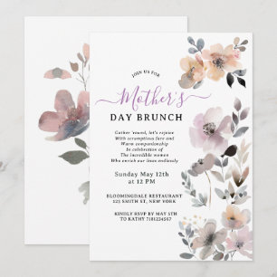 Invitation Pastel Blooms Aquarelle Fête des Mères Florales