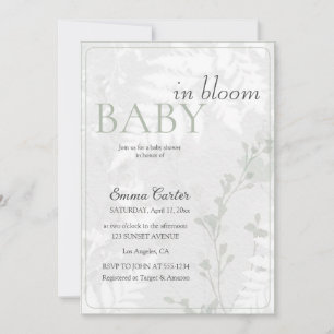 Invitation Pastel Blossoms Floral Print Baby in Bloom