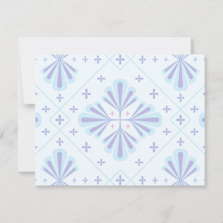 Invitation Pastel Blue Geometric Floral Repeat Pattern 