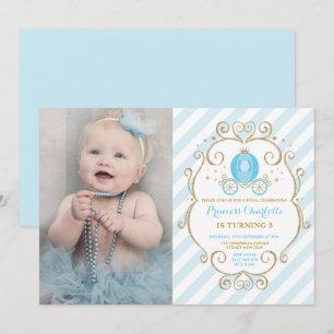 Invitation Pastel Blue Princess Cinderella Carrie Anniversair