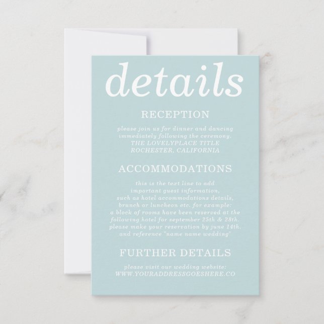Invitation Pastel Blue Simple moderne (Devant)