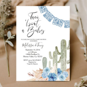 Invitation Pastel Blue Taco 'À propos d'amour Baby shower Inv