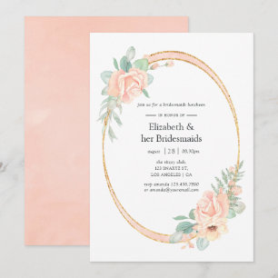 Invitation Pastel Blush Floral Géométrique Bridesmaitres Déje