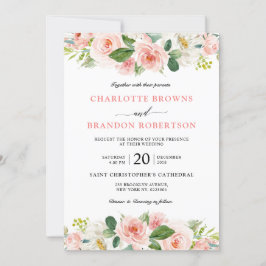 Invitation Pastel Blush Joli Mariage floral rose