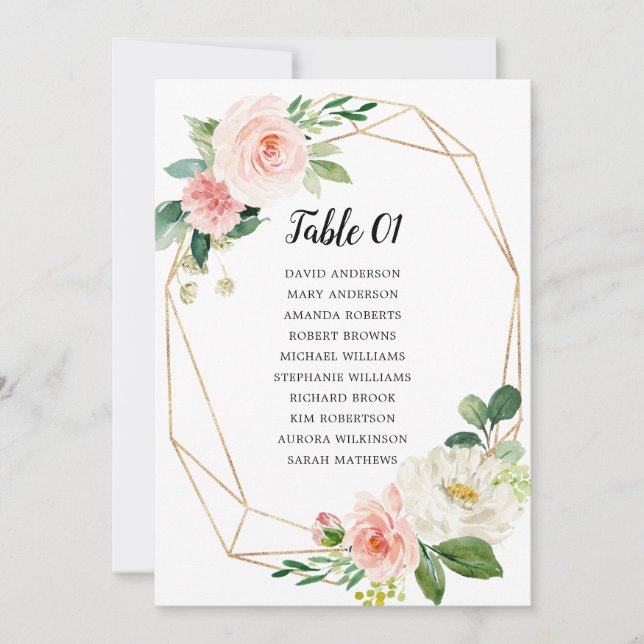 Invitation Pastel Blush Rose Floral Plastique Plastique (Devant)
