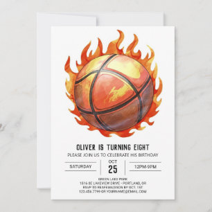 Invitation Pastel Boy Basketball moderne Anniversaire