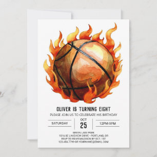 Invitation Pastel Boy Basketball moderne Anniversaire