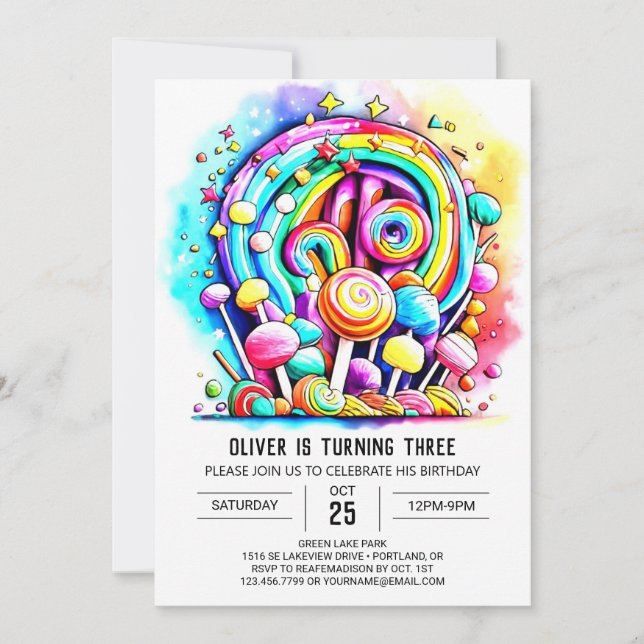 Invitation Pastel Candyland Printemps (Devant)