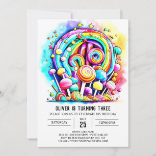 Invitation Pastel Candyland Printemps