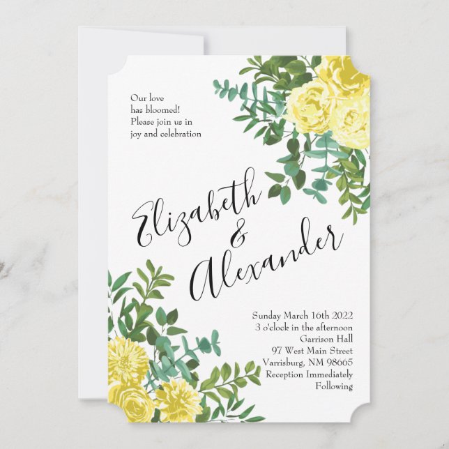 Invitation Pastel clair Peony et Rose Floral Mariage (Devant)
