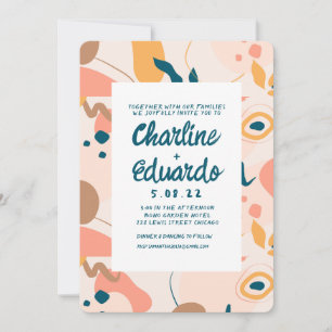 Invitation Pastel coloré contemporain ModerneMariage