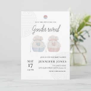 Invitation Pastel Coréen thème genre révéler baby shower