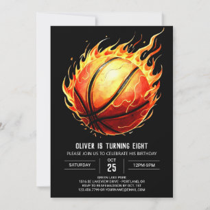 Invitation Pastel Custom Net Basketball Anniversaire