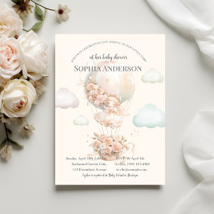 Invitation Pastel Cute Fairy Hot Air Baby shower