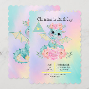 Invitation Pastel Cute Fête d'Anniversaire des filles du Drag