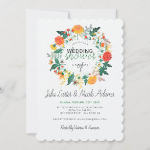 Invitation Pastel Dahlia Fleur sauvage Wedding shower de cour