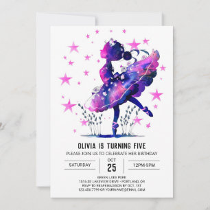 Invitation Pastel Dancer Ballerina Anniversaire
