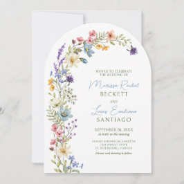 Invitation Pastel Delicate Fleur sauvage Arch Mariage