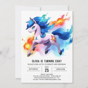 Invitation Pastel Digital Horse Anniversaire
