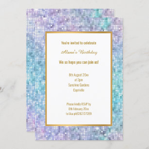 INVITATION PASTEL DISCO SPARKLE
