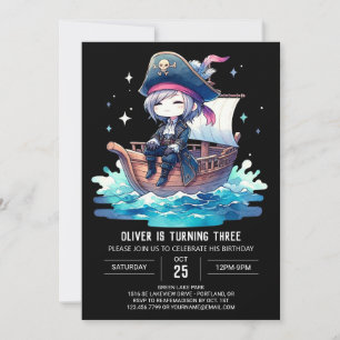 Invitation Pastel Dreamy Pirate Anniversaire