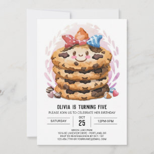 Invitation Pastel Editable Candy Cookies Anniversaire