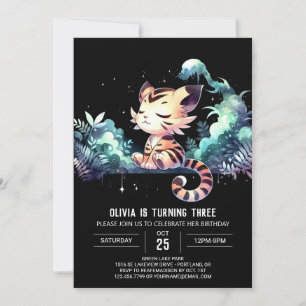 Invitation Pastel Enfants Tigre Anniversaire