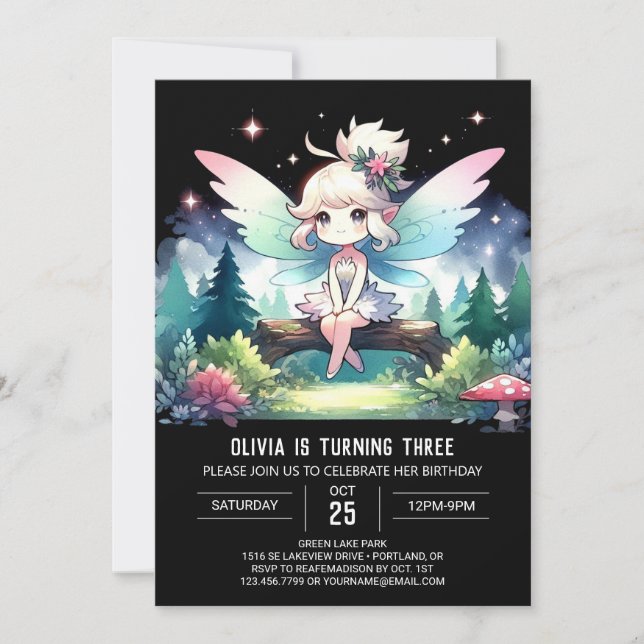 Invitation Pastel Fairy Anniversaire magique (Devant)