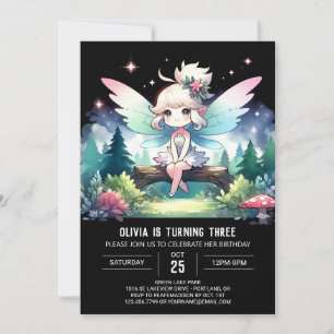 Invitation Pastel Fairy Anniversaire magique