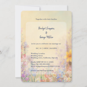 Invitation Pastel Fleur sauvage Meadow Barne Mariage