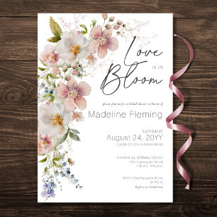 Invitation Pastel Floral Amour Moderne En Fête des mariées Fl